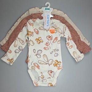 Carter's Just One You Baby Girls' Size 3 Months Long Sleeve Bodysuits 3pk